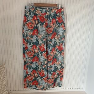 Linen Breathable Floral Pants Size Large.